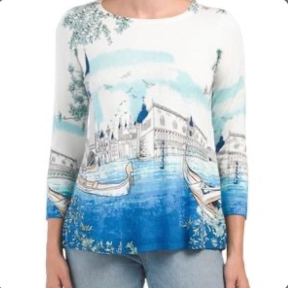 Joseph A Gondola High Low Lightweight Sweater 
3/4 Sleeve Size M - Picture 1 of 10